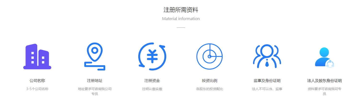 南京注册公司所需材料